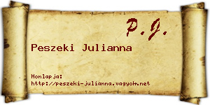 Peszeki Julianna névjegykártya
